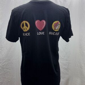 Peace Love & Buc-ees t shirt 2 sided bucee Beaver women M